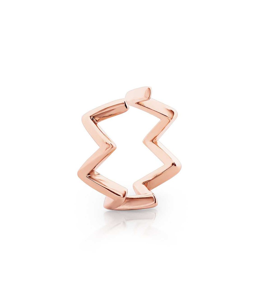 Jewellery Romi Dublin | Romi Rose Gold Daisy & Zig Zag Cuff Earring Set