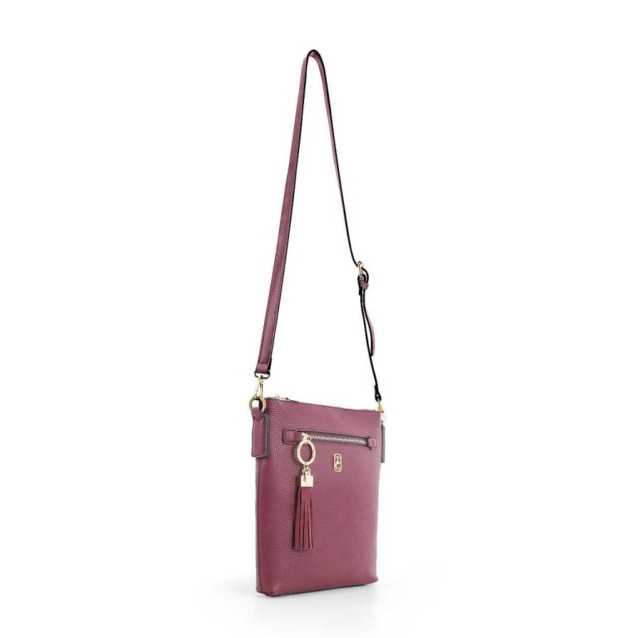 Handbags Tipperary Crystal | Chelsea Cross Body Pouch - Burgundy