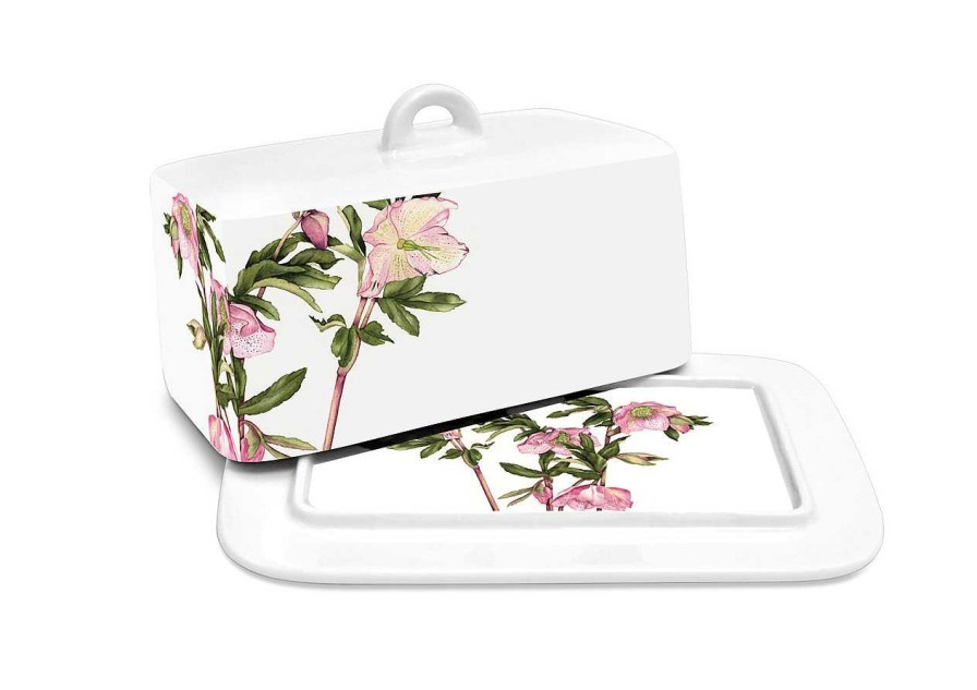 Homeware Tipperary Crystal Coasters | Botanical Studio Butter Dish Lenten Rose