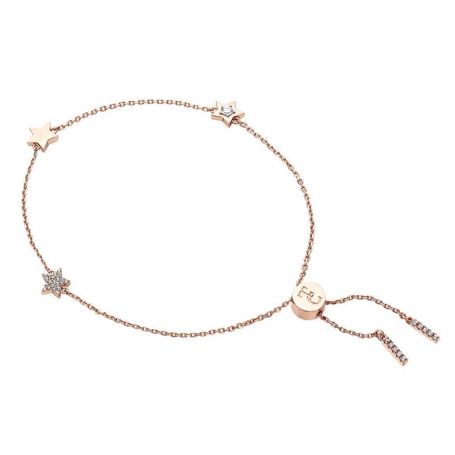 Jewellery Tipperary Crystal | Stars Rose Gold Bolo Chain Bracelet