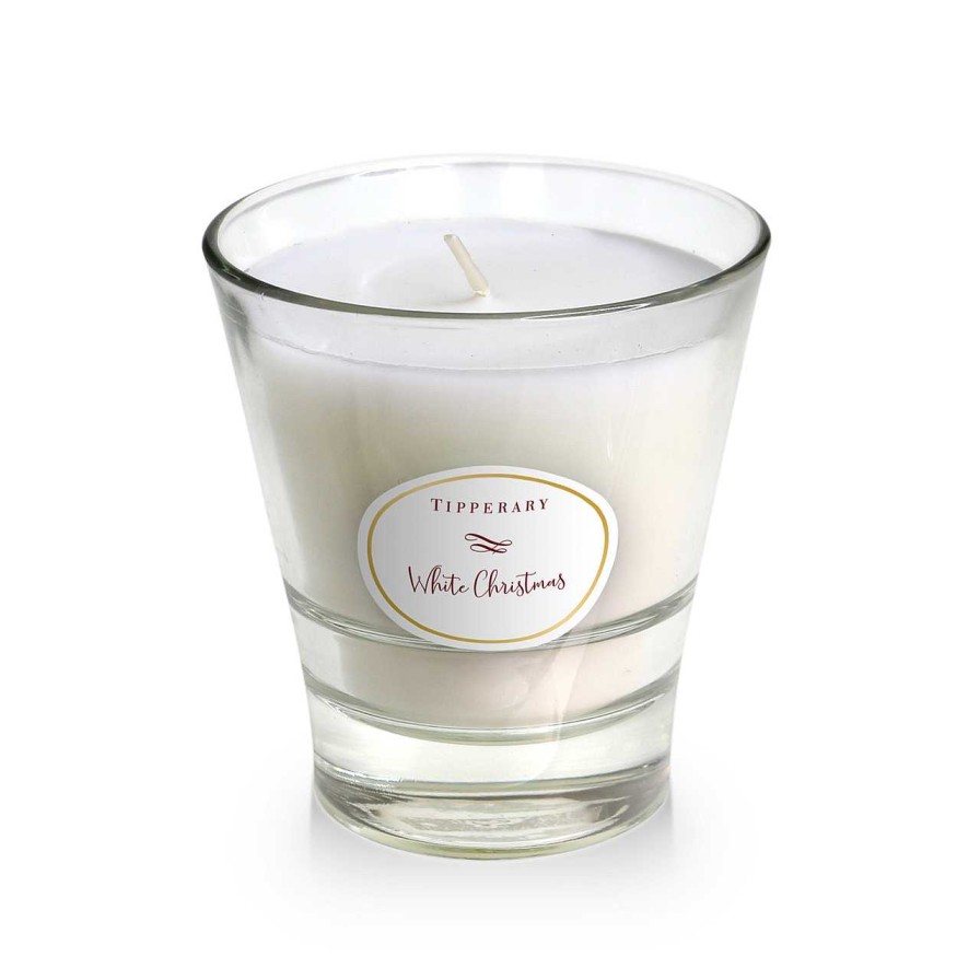 Homeware Tipperary Crystal Candles | Poinsettia Tumbler Candle - White Christmas