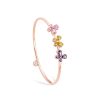 Jewellery Tipperary Crystal | Tc Butterfly - Rose Gold Bangle Pink, Yellow & Purple Cz