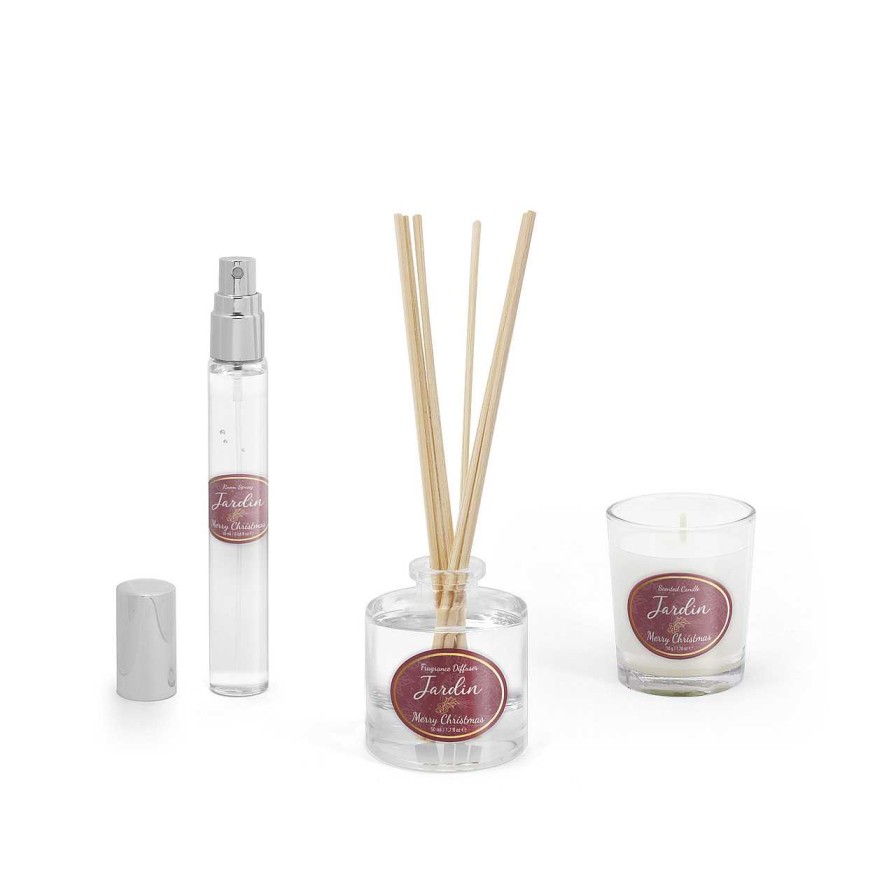 Homeware Tipperary Crystal Diffusers | Jardin Collection Merry Christmas Mini Candle, Diffuser & Room Spray Set