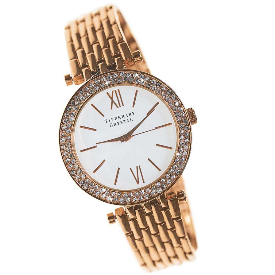 Jewellery Tipperary Crystal | Tempo Rose Gold Watch