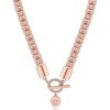 Jewellery Romi Dublin | Romi Rose Gold Popcorn Chain Bar Necklace