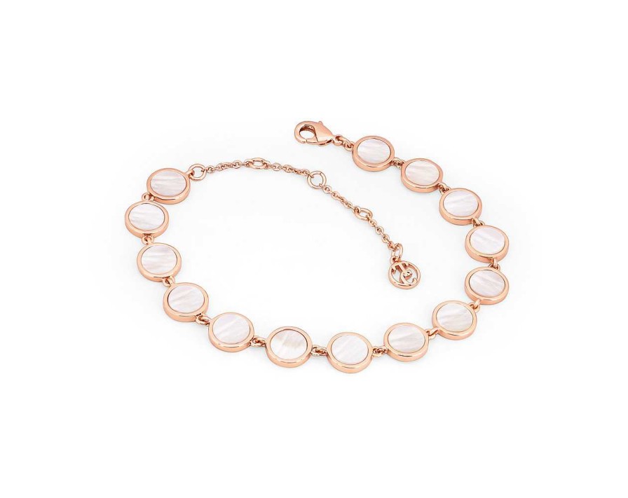 Jewellery Tipperary Crystal | Mother Of Pearl Full Moon Bracelet - Rose Gold