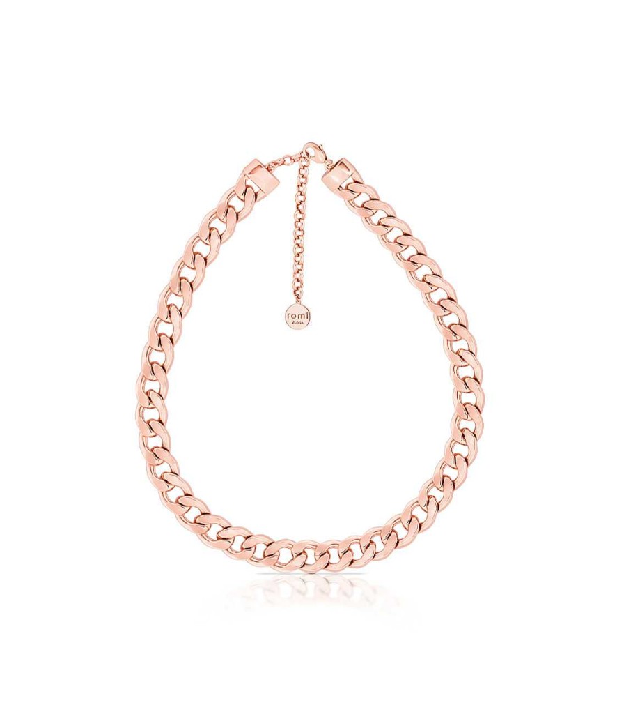 Jewellery Romi Dublin | Romi Rose Gold Heavy Curb Chain Necklace