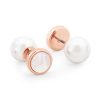 Jewellery Tipperary Crystal | Reversible Pearl Moon Earrings - Rose Gold