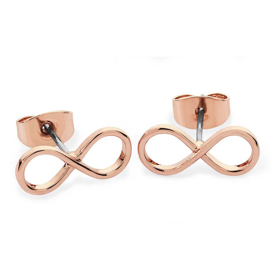 Jewellery Tipperary Crystal | Simple Infinity Stud Earrings Rose Gold