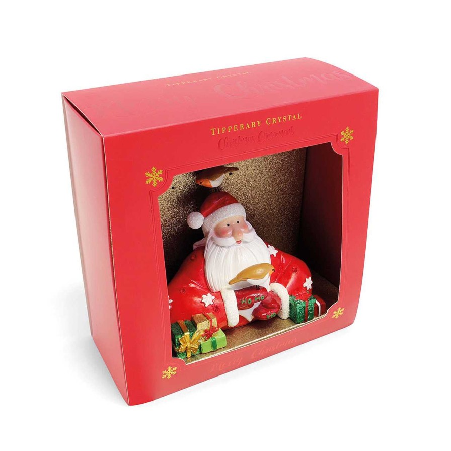 Homeware Tipperary Crystal Photo Frames | Christmas Ornament - Santa With Robin