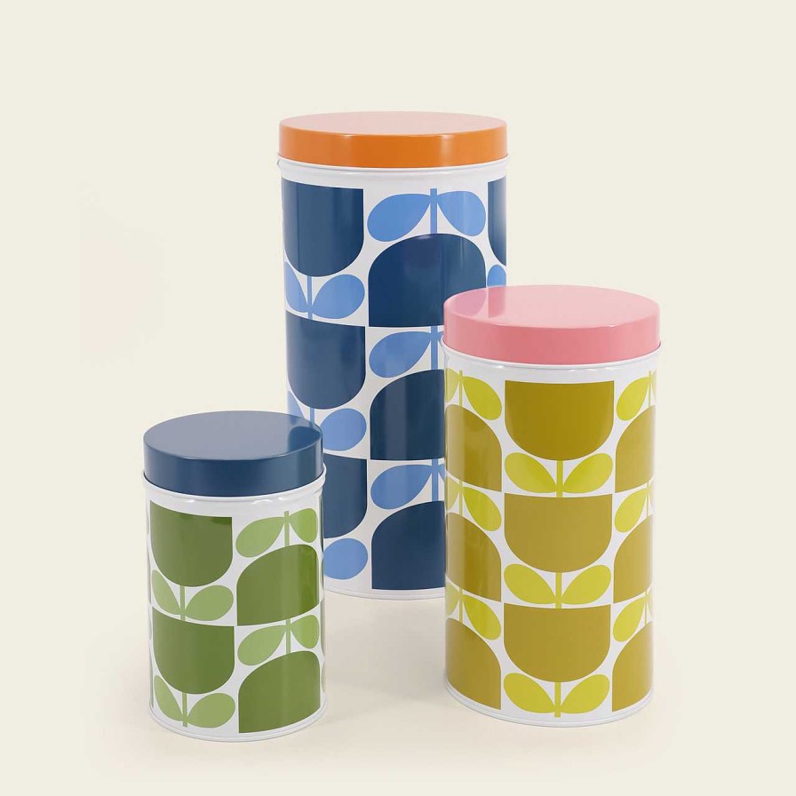 Homeware Orla Kiely Crystal | Orla Kiely Nesting Cannister Tins - Set Of 3 Block Flower