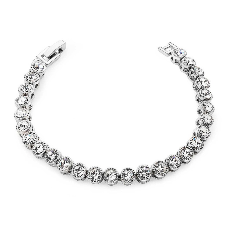 Jewellery Tipperary Crystal | Silver Round Tennis Bracelet