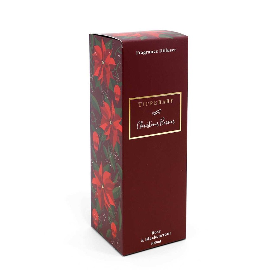 Homeware Tipperary Crystal Diffusers | Poinsettia Diffuser - Christmas Berries