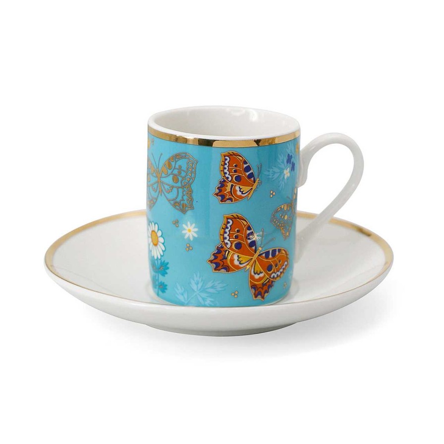 Homeware Butterfly Cups | Butterfly Set Of 2 Espresso