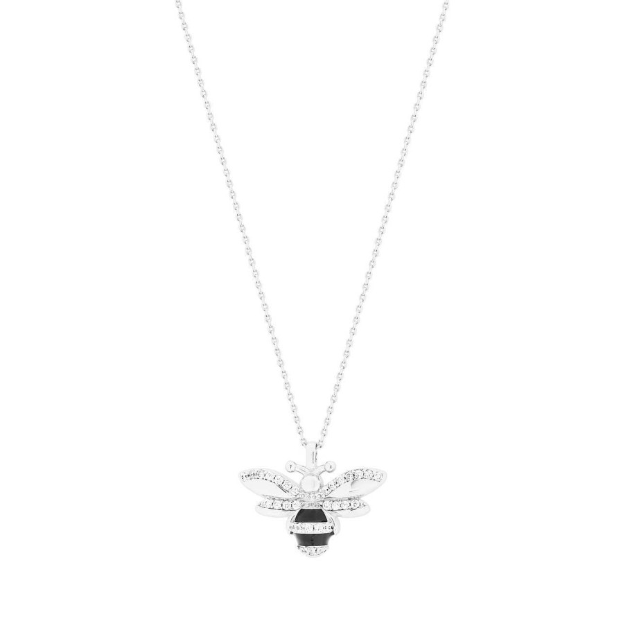 Jewellery Bees | Bee Silver Cz Inset Pendant