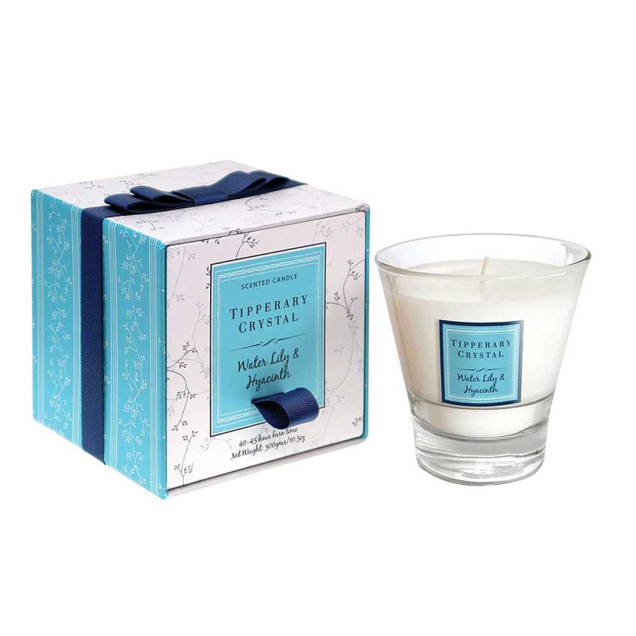 Homeware Tipperary Crystal Candles | Water Lily & Hyacinth Filled Tumbler Glass