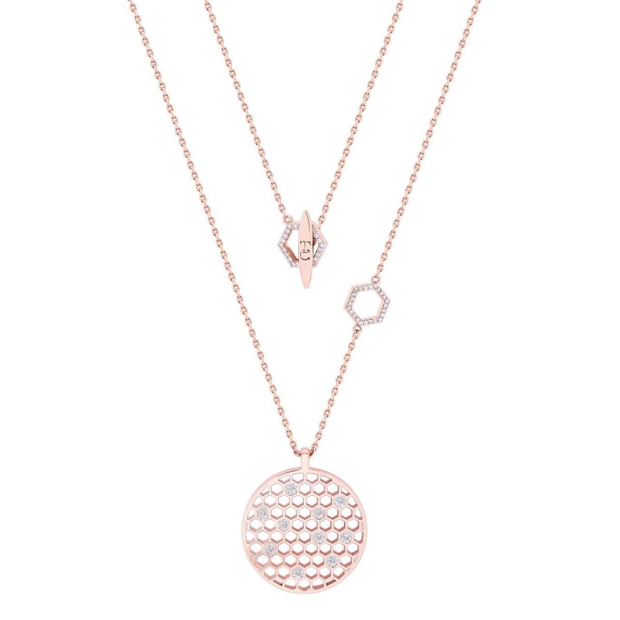 Jewellery Bees | Bee Rose Gold Circle & Cz Pendant