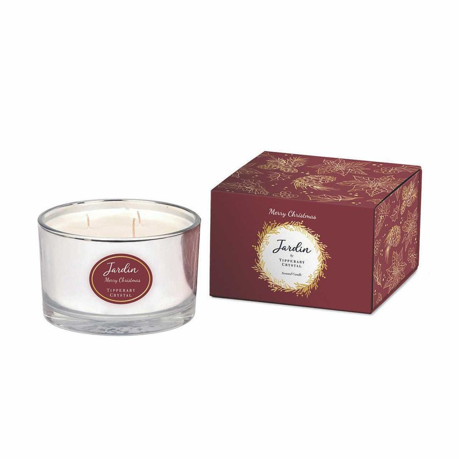 Homeware Tipperary Crystal Candles | Jardin Collection 3 Wick Candle - Merry Christmas