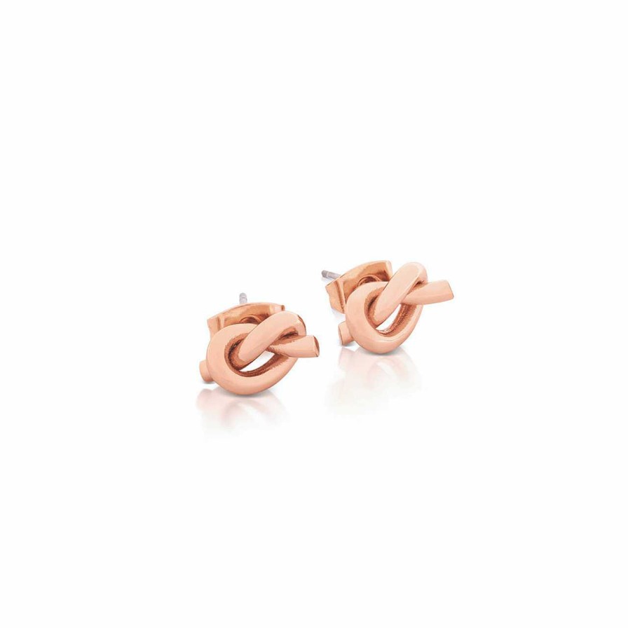 Jewellery Romi Dublin | Romi Rose Gold Knot Stud Earrings