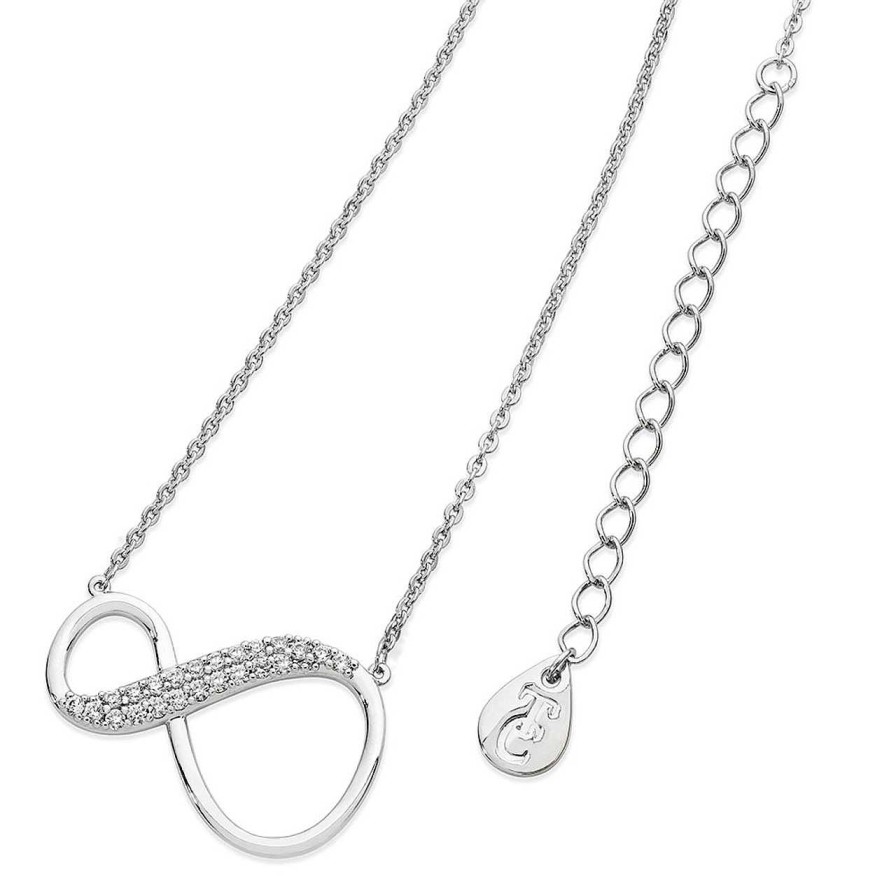 Jewellery Tipperary Crystal | 8 Shape Infinity Pendant Silver