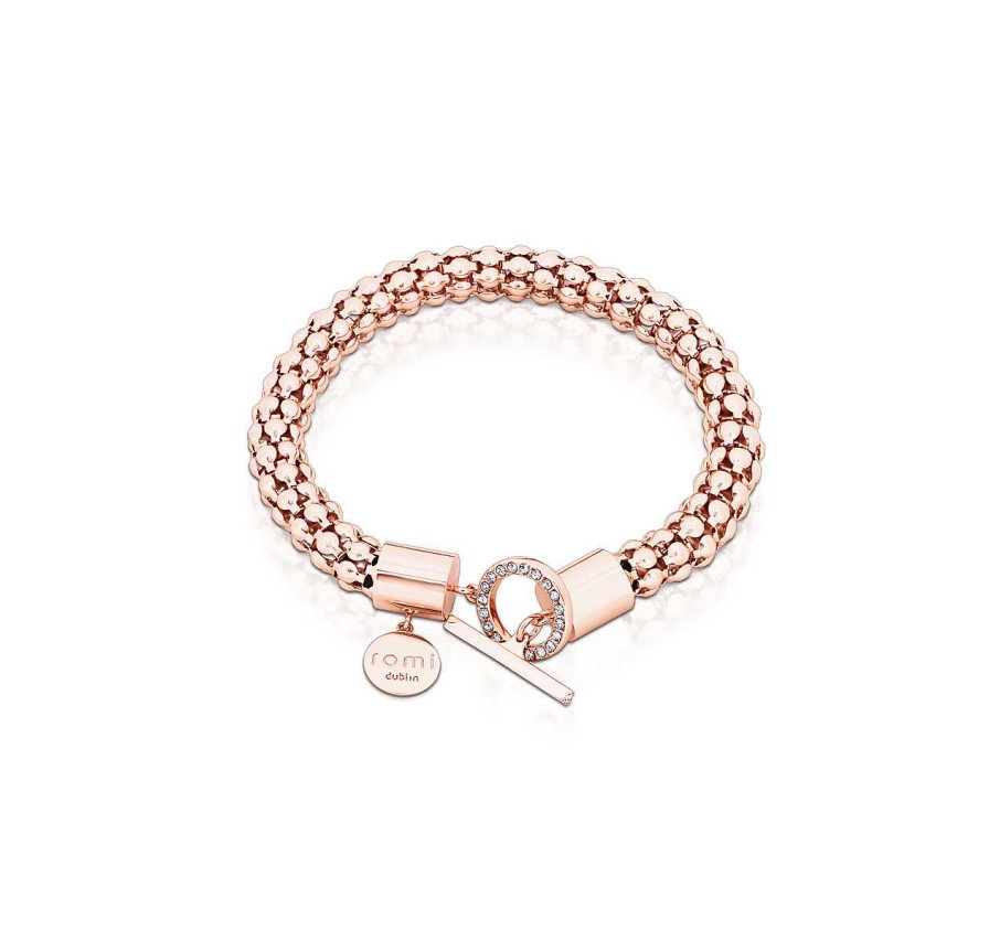 Jewellery Romi Dublin | Romi Rose Gold Popcorn Chain Bar Bracelet