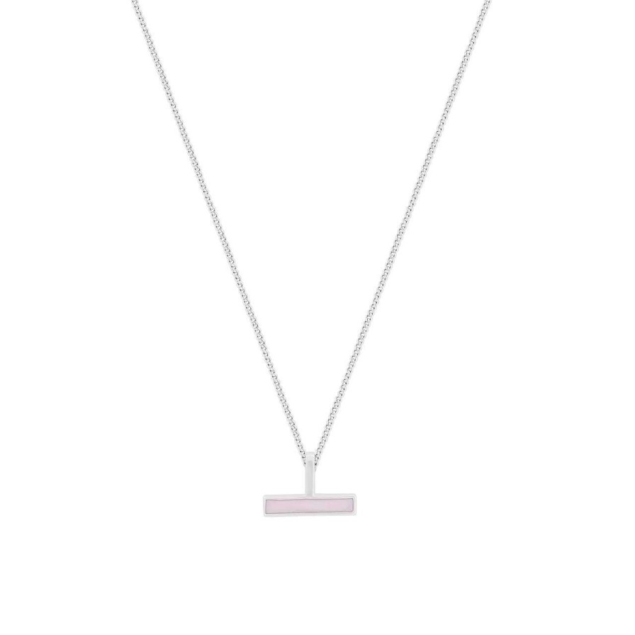 Jewellery Tipperary Crystal Diffusers | T-Bar Light Pink Enamel Pendant Silver - New Autumn 2023