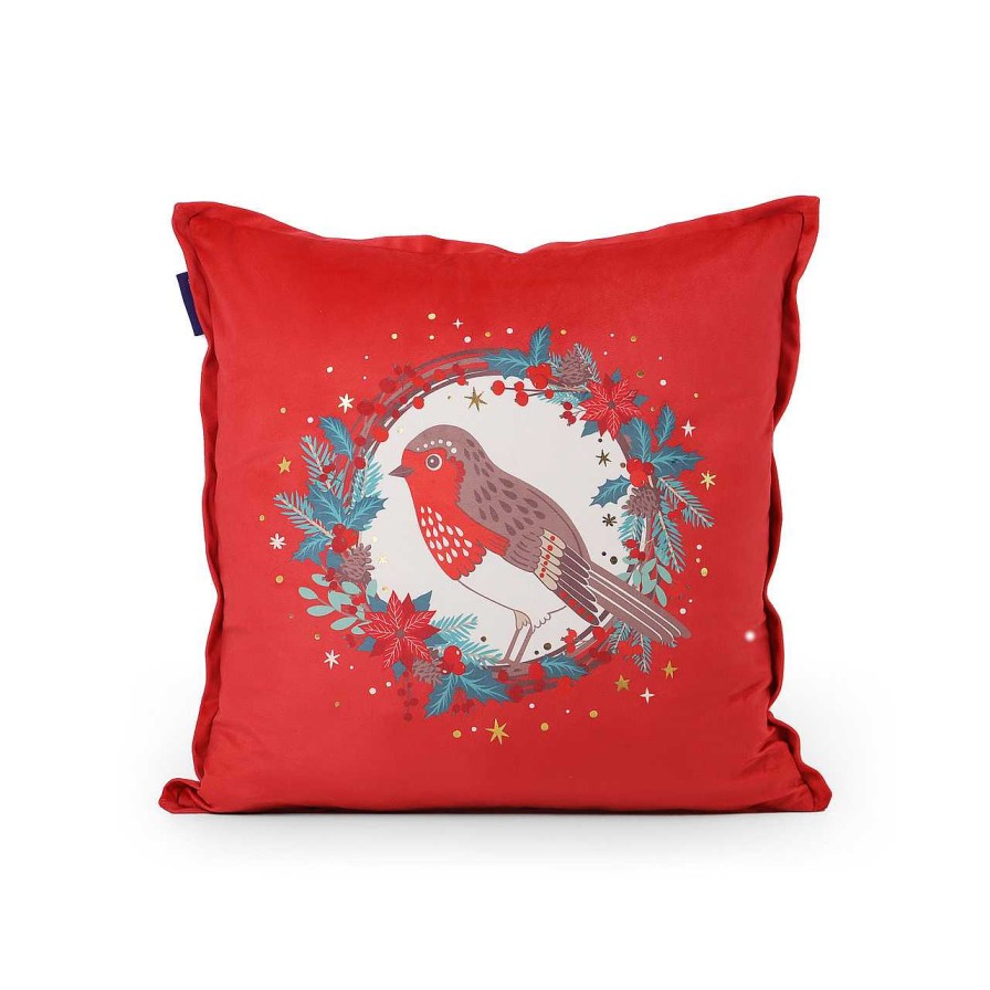 Homeware Tipperary Crystal Vase | Christmas Cushion - Robin