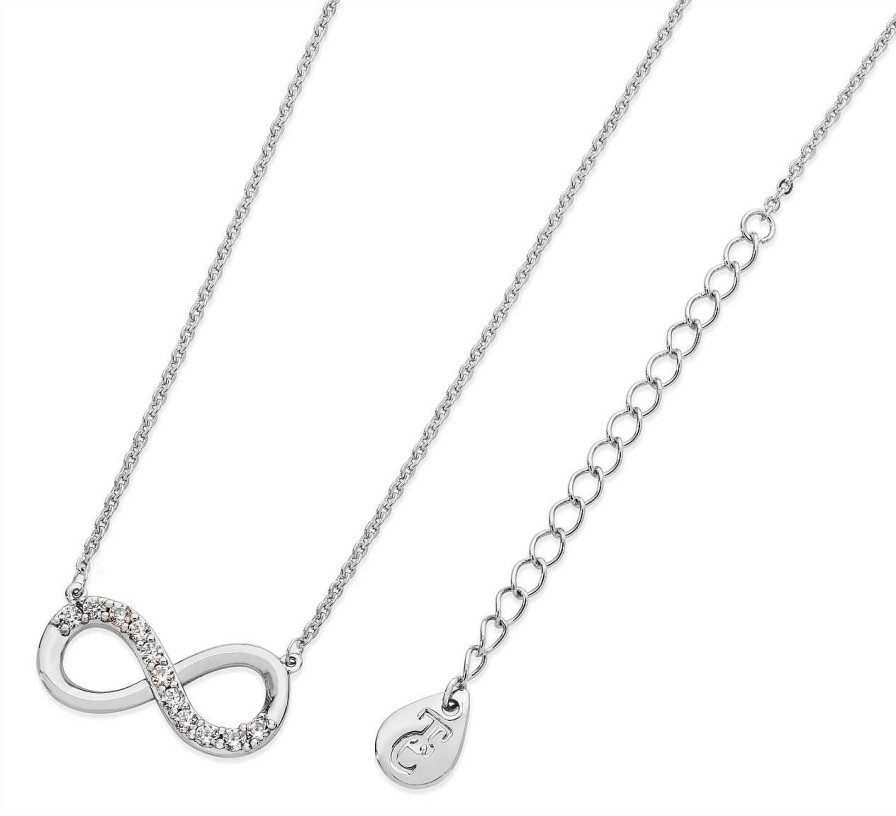 Jewellery Tipperary Crystal Candles | Sterling Silver Part Stone Set Infinity Pendant