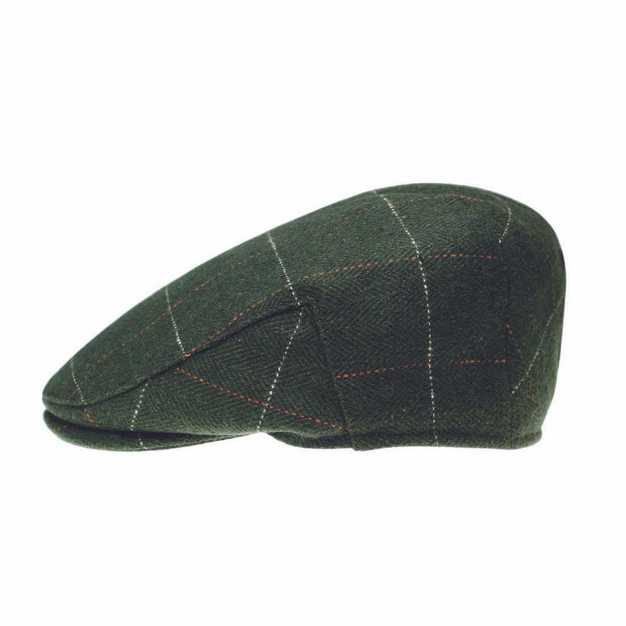 Handbags The Quiet Man | The Quiet Man Green Herringbone & Grids Flat Cap