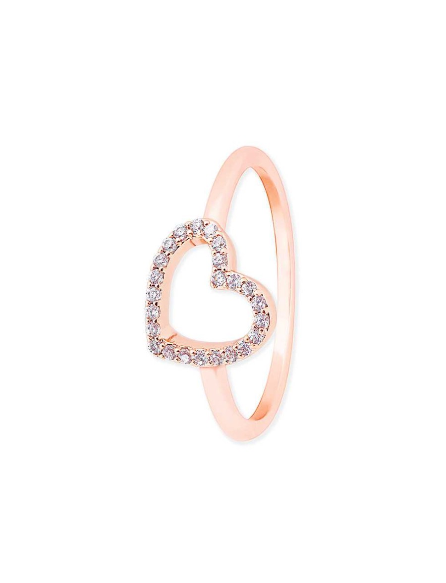 Jewellery Tipperary Crystal | Heart Ring - Rose Gold