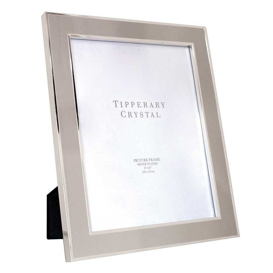 Homeware Tipperary Crystal Photo Frames | Grey Enamel Frame With Silver Edging 8 Inch X 10 Inch