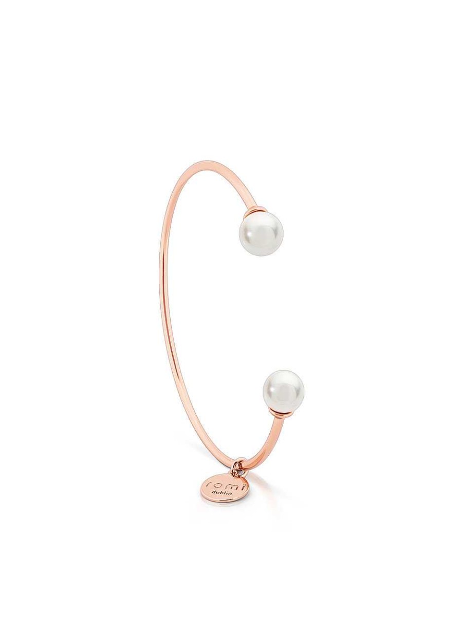 Jewellery Romi Dublin | Romi Rose Gold Pearl Bangle