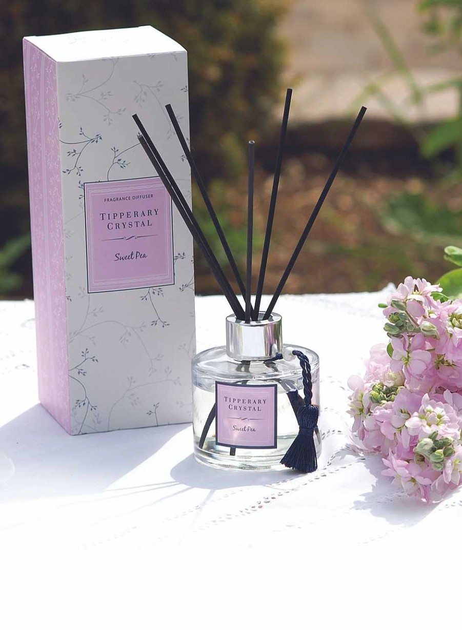 Homeware Tipperary Crystal Candles | Sweet Pea Fragranced Diffuser Set