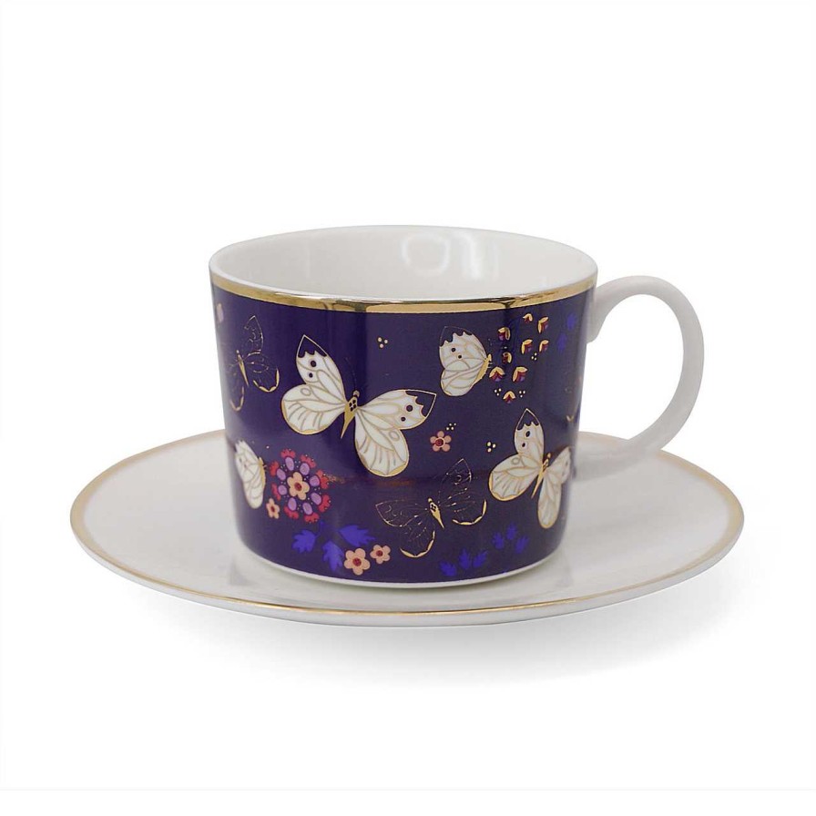 Homeware Butterfly Mugs | Butterfly Set Of 2 Cappuccino