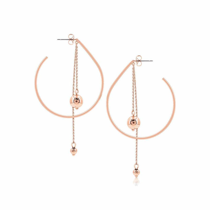 Jewellery Romi Dublin | Romi Rose Gold Bead Drop Shape Earrings - Berry