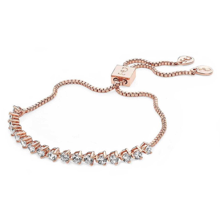 Jewellery Tipperary Crystal | Round Tennis Bolo Bracelet Rose Gold