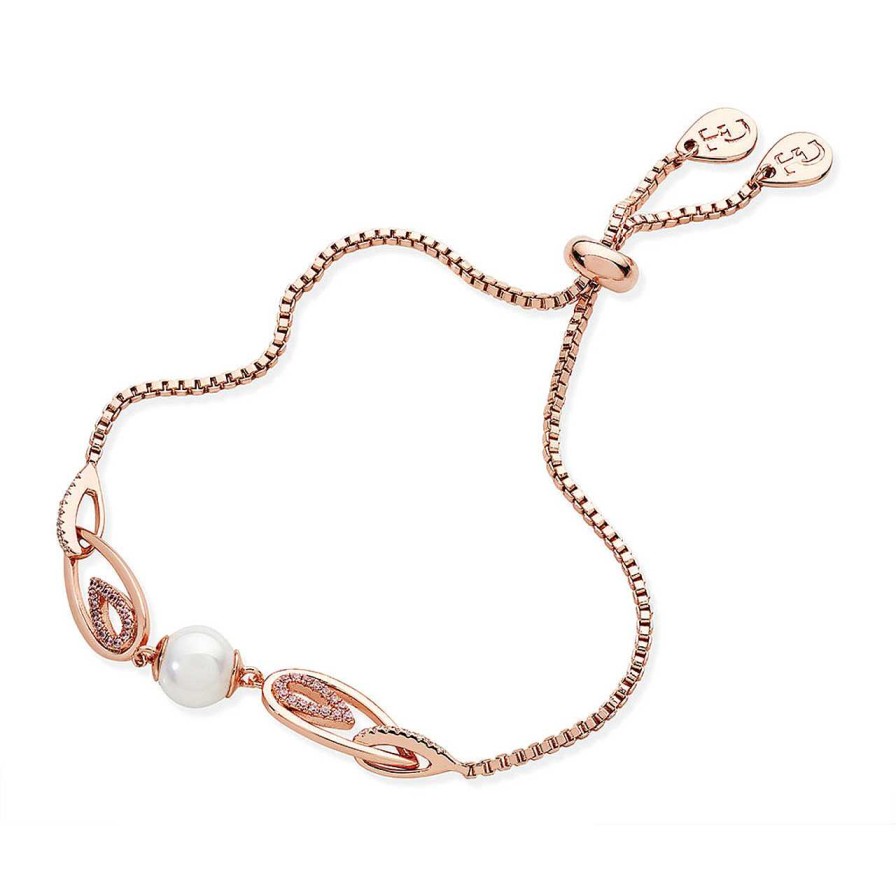 Jewellery Tipperary Crystal | Rose Gold Pink Cz Flame Bracelet