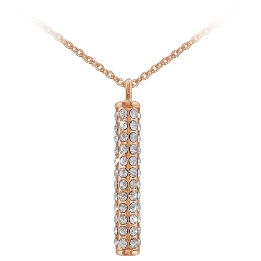 Jewellery Tipperary Crystal | Rose Gold Bar Pendant