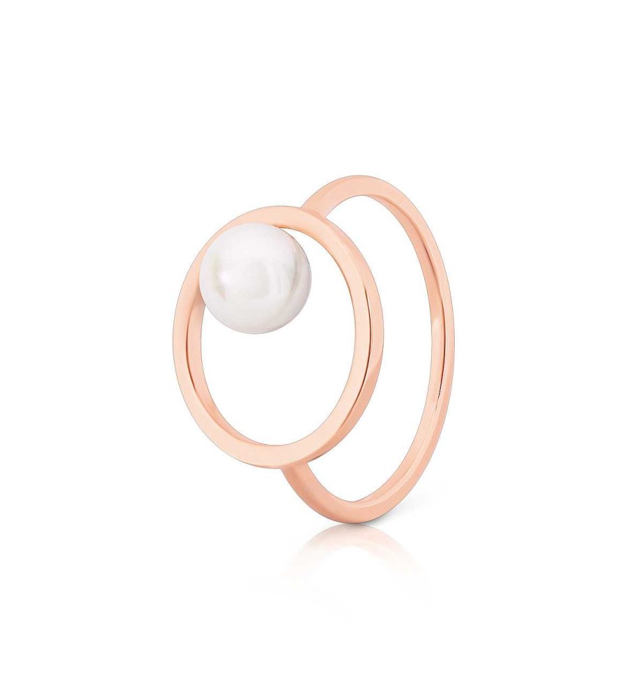 Jewellery Romi Dublin | Romi Rose Gold Pearl Circle Ring