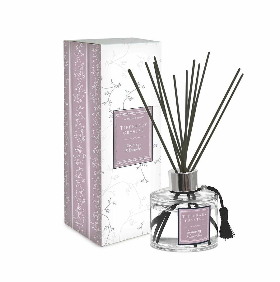 Homeware Tipperary Crystal Candles | Rosemary & Lavender Fragranced Diffuser Set