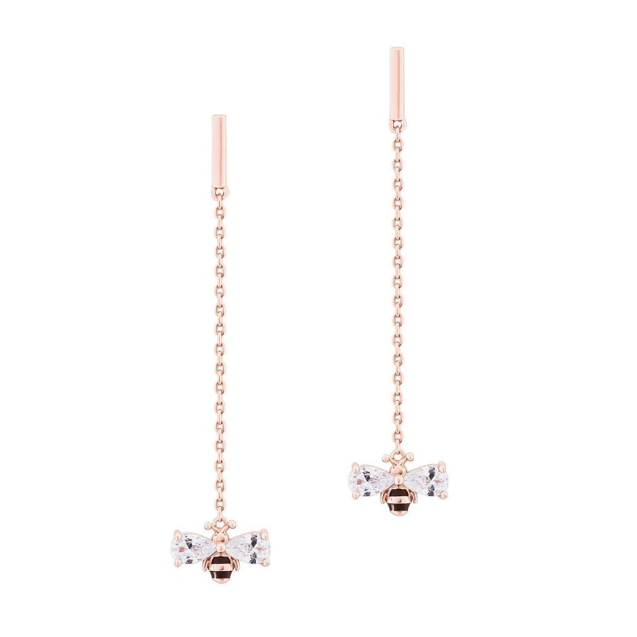 Jewellery Bees | Bee Rose Gold Chain Drop Earrings