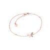 Jewellery Tipperary Crystal | Tc Butterfly - Half Pave Bracelet Rose Gold