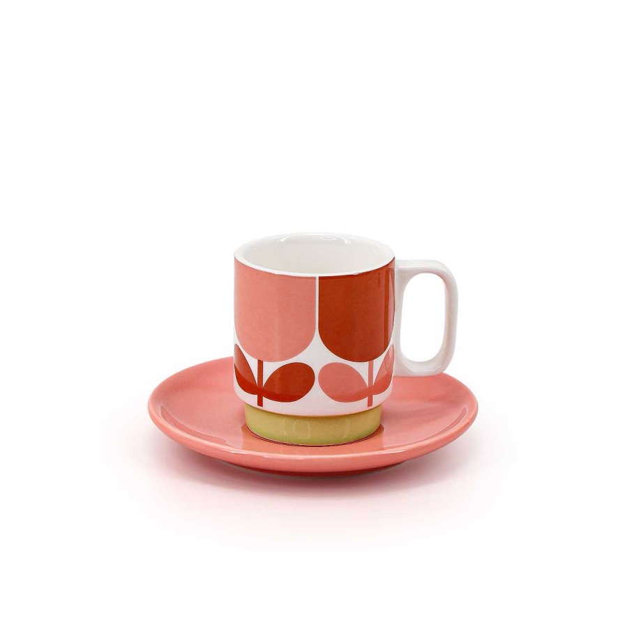 Homeware Orla Kiely Cups | Orla Kiely Set 2 Espresso Cup & Saucer - Block Flower