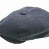 Handbags The Quiet Man | Blue Herringbone Wool Flat Cap 62Cm