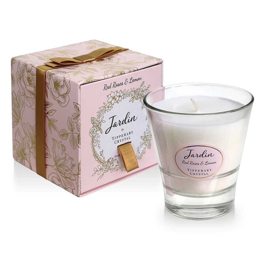 Homeware Tipperary Crystal Candles | Red Roses & Lemon Jardin Collection Candle