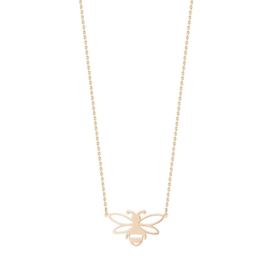 Jewellery Bees | Bee Yellow Gold Stencil Pendant