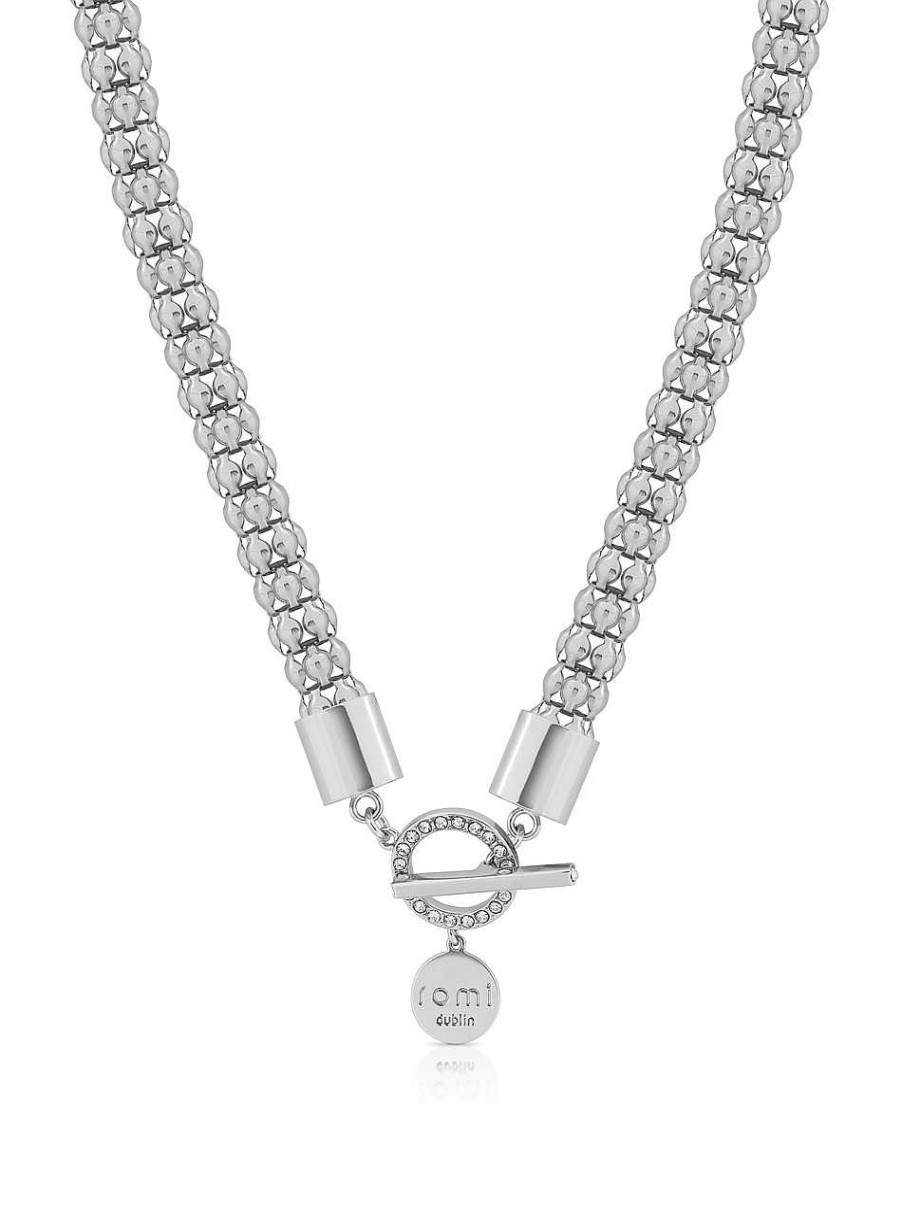 Jewellery Romi Dublin | Romi Silver Popcorn Chain Bar Necklace