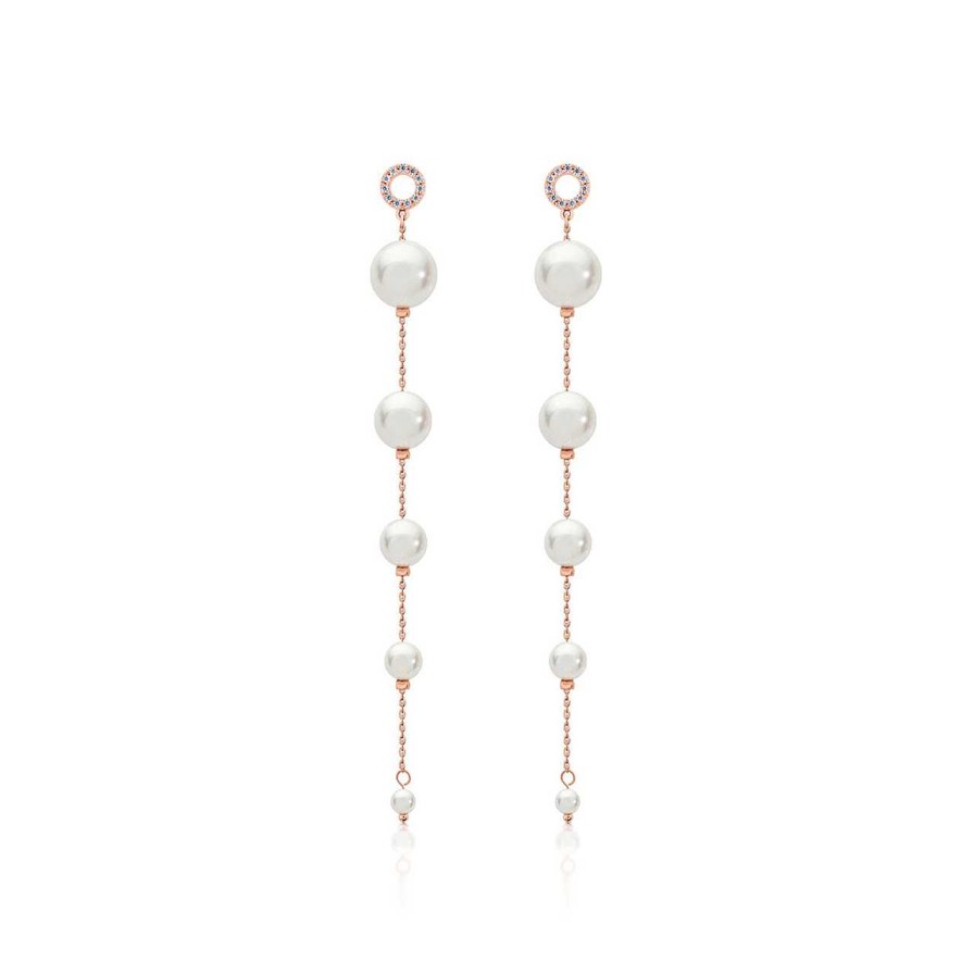 Jewellery Romi Dublin | Romi Rose Gold Drop Pearl Earrings