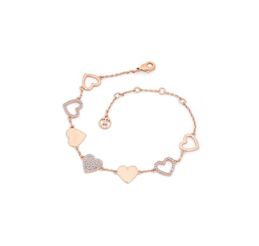 Jewellery Tipperary Crystal | Heart Icons Bracelet - Rose Gold