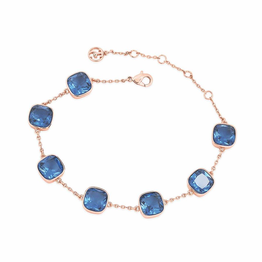 Homeware Tipperary Crystal Photo Frames | Maureen O'Hara Blue Cushion Stone Rose Gold Bracelet